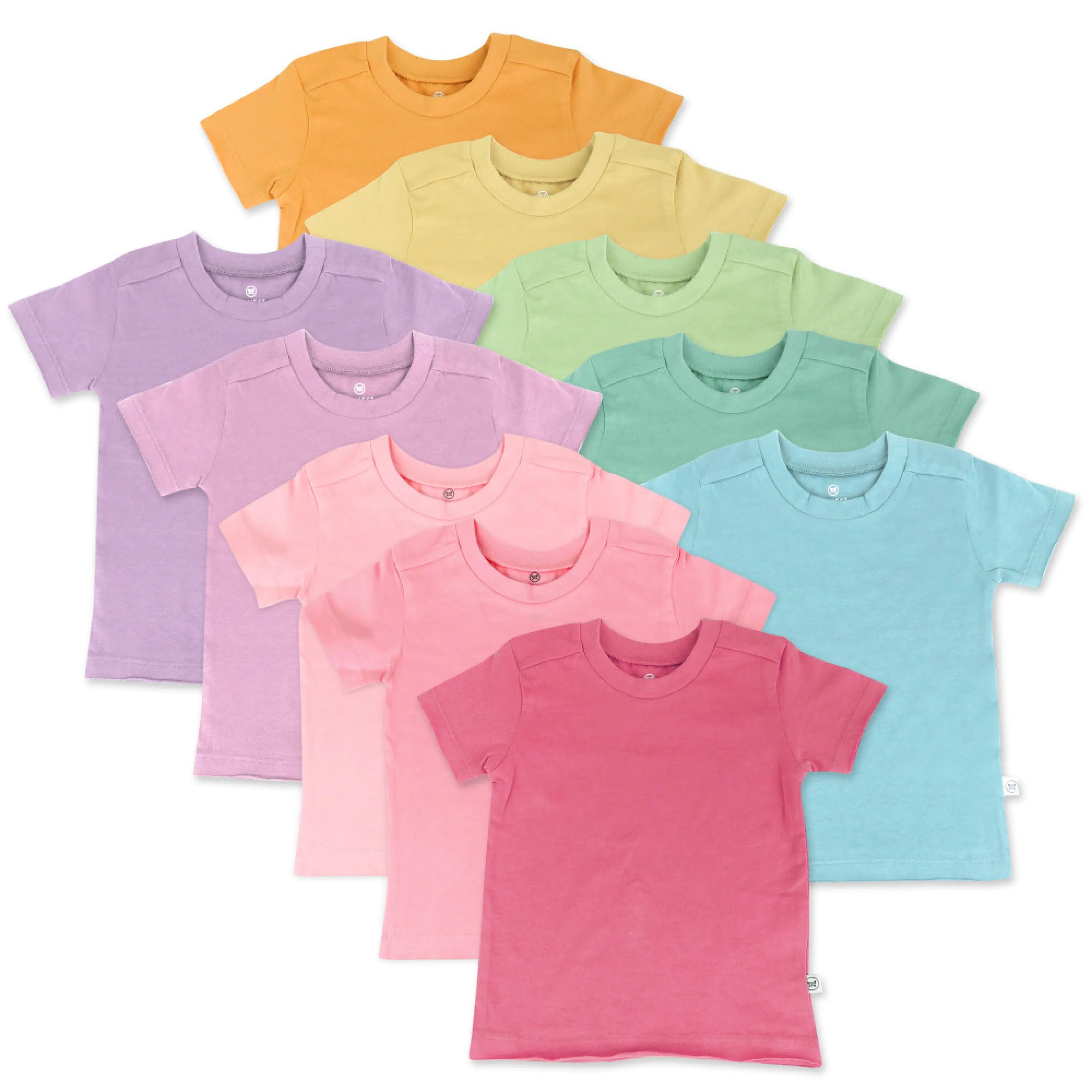 10-Pack Organic Cotton Short Sleeve T-Shirts