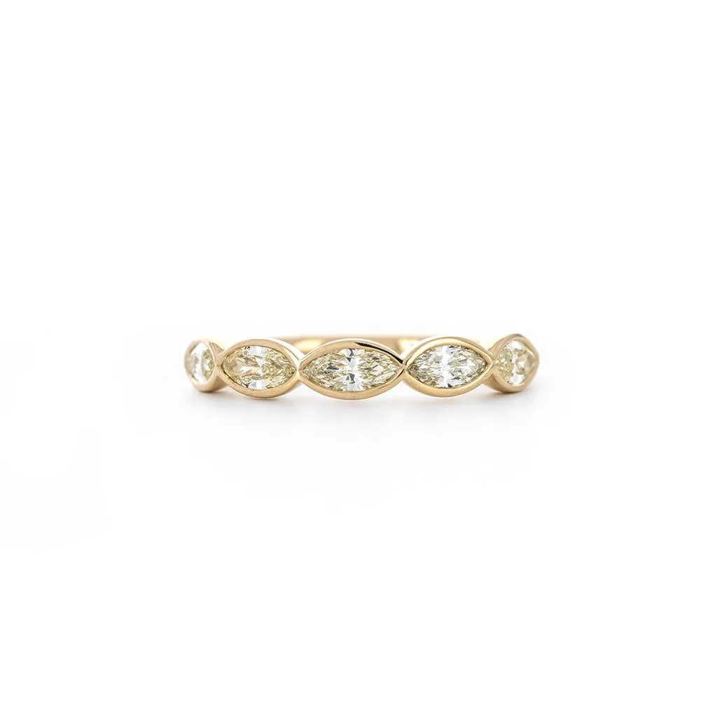 1.26ctw Marquise Bezel Diamond Band - Yellow Gold