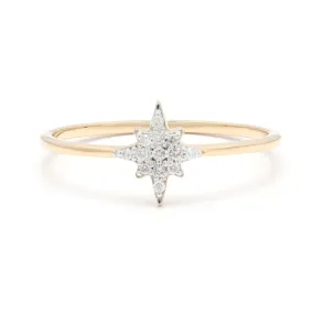 14K Gold Star Diamond Ring