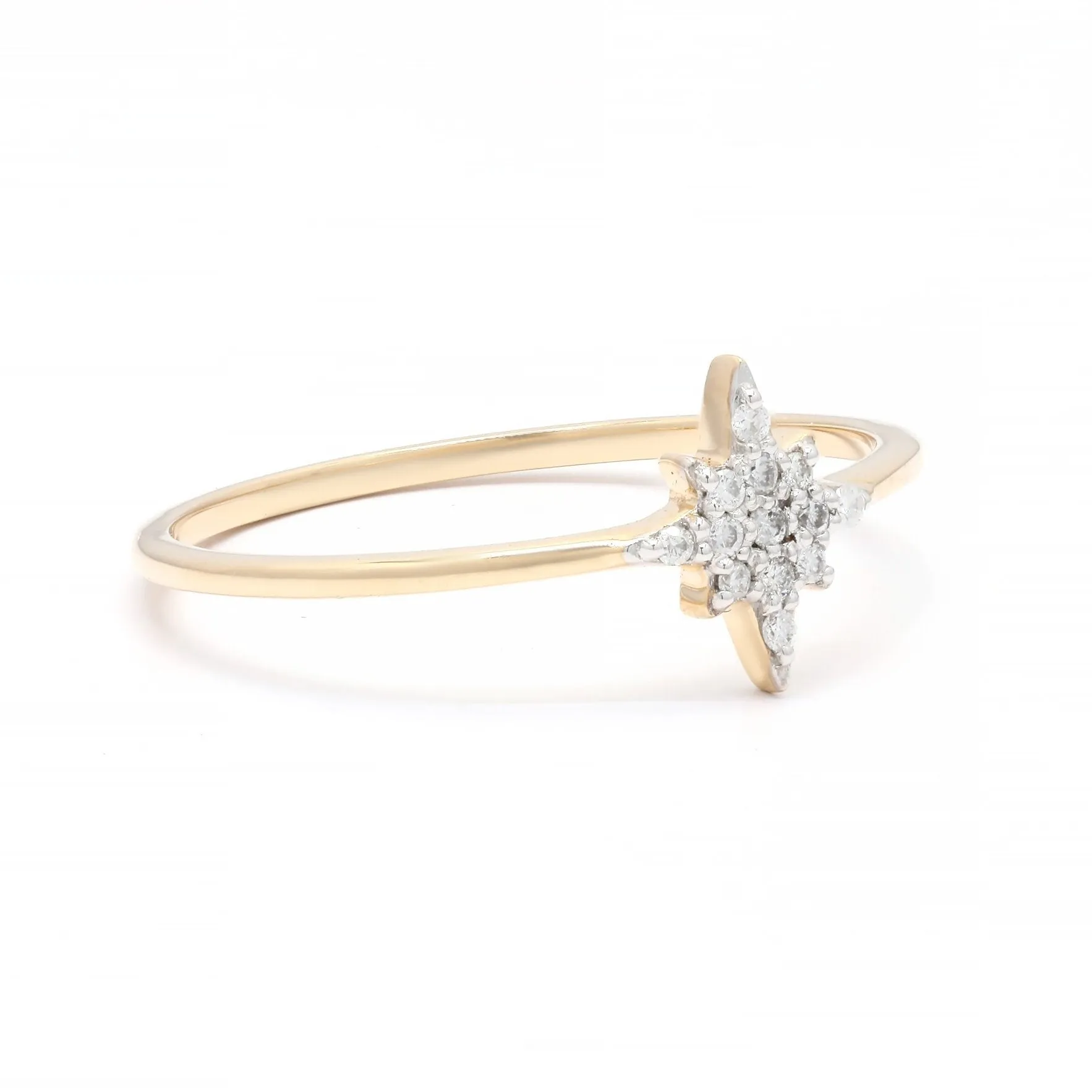 14K Gold Star Diamond Ring