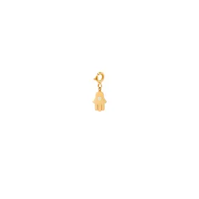 14k midi bitty diamond hamsa charm pendant with spring ring