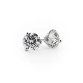 1.60ctw Round Diamond Stud Earrings - 3 Prong