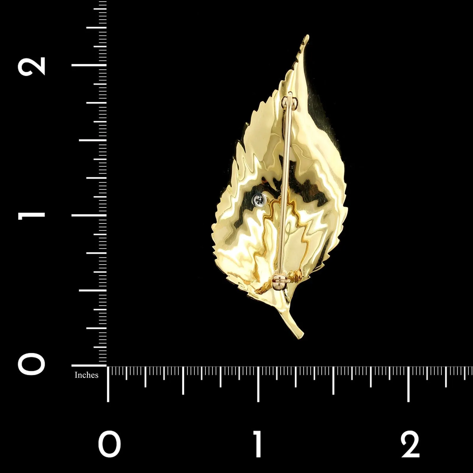 18K Two-tone Gold Estate Diamond Leaf Pin