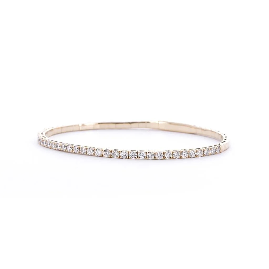 3.0ctw Diamond Flex Bangle -Yellow Gold