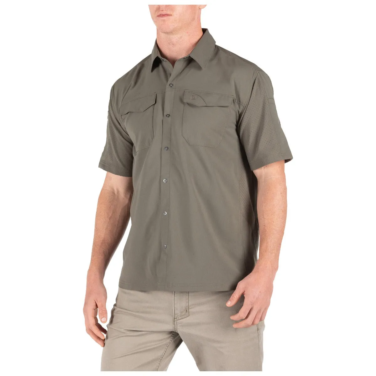 71340-186 CAMISA FREEDOM FLEX MANGA CORTA RANGE GREEN MARCA 5.11 TACTICAL