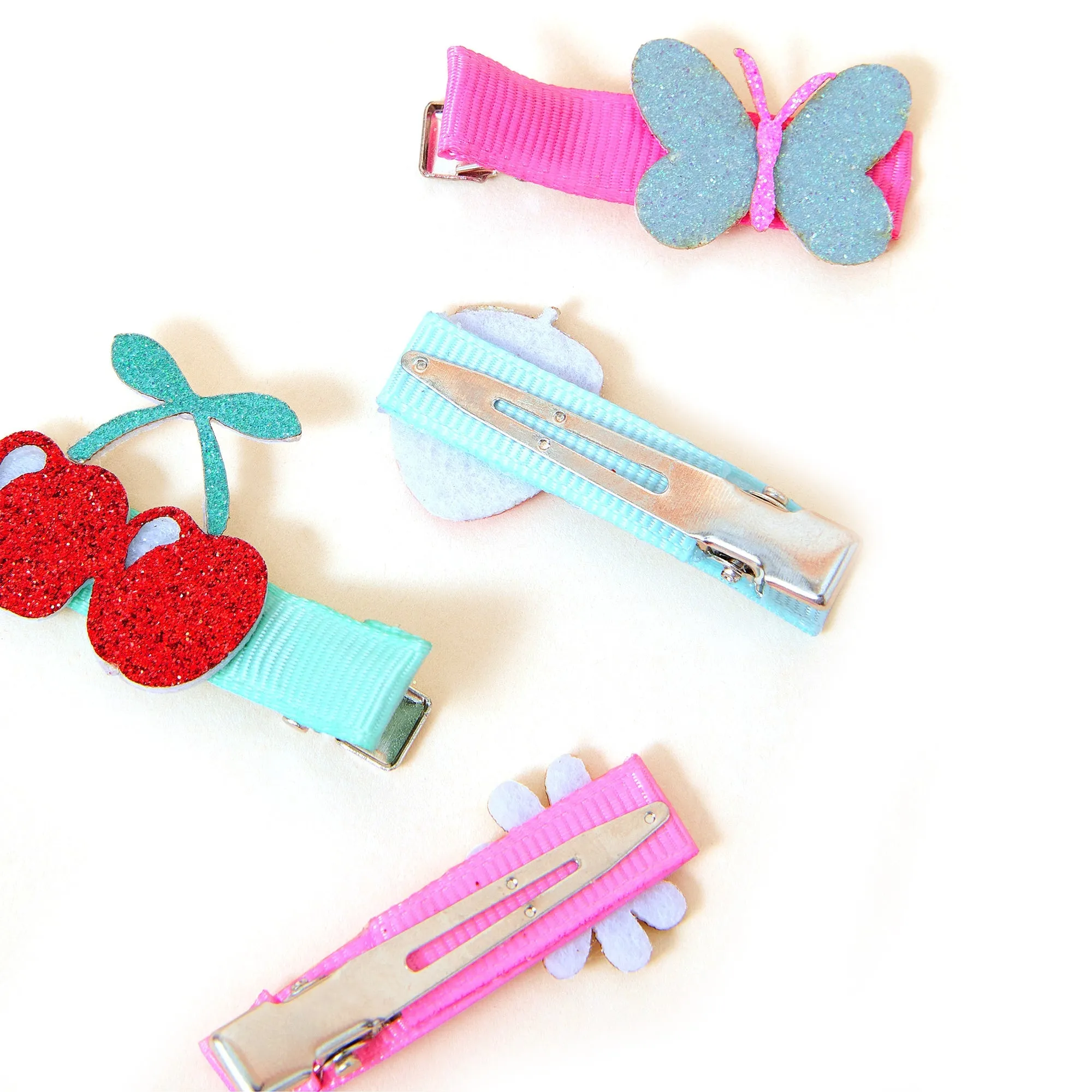 Accessorize London Girl's Spring Retro Salon Hair Clips Pack of 4