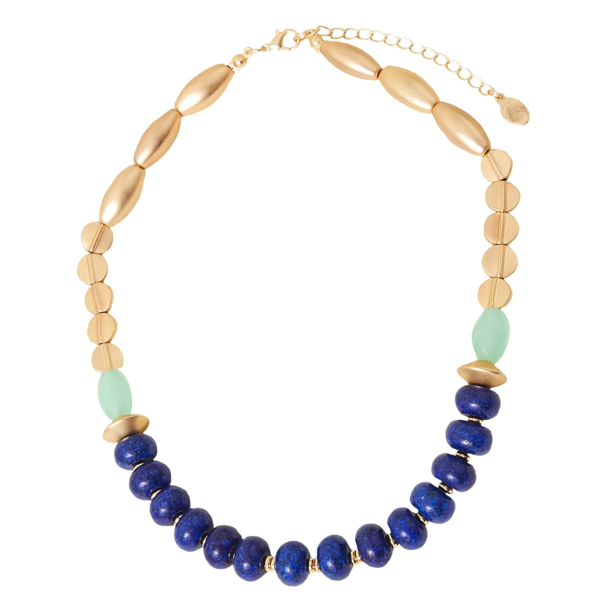 Accessorize London Women's Blue Chunky Semi-Precious Beaded Statement Necklace