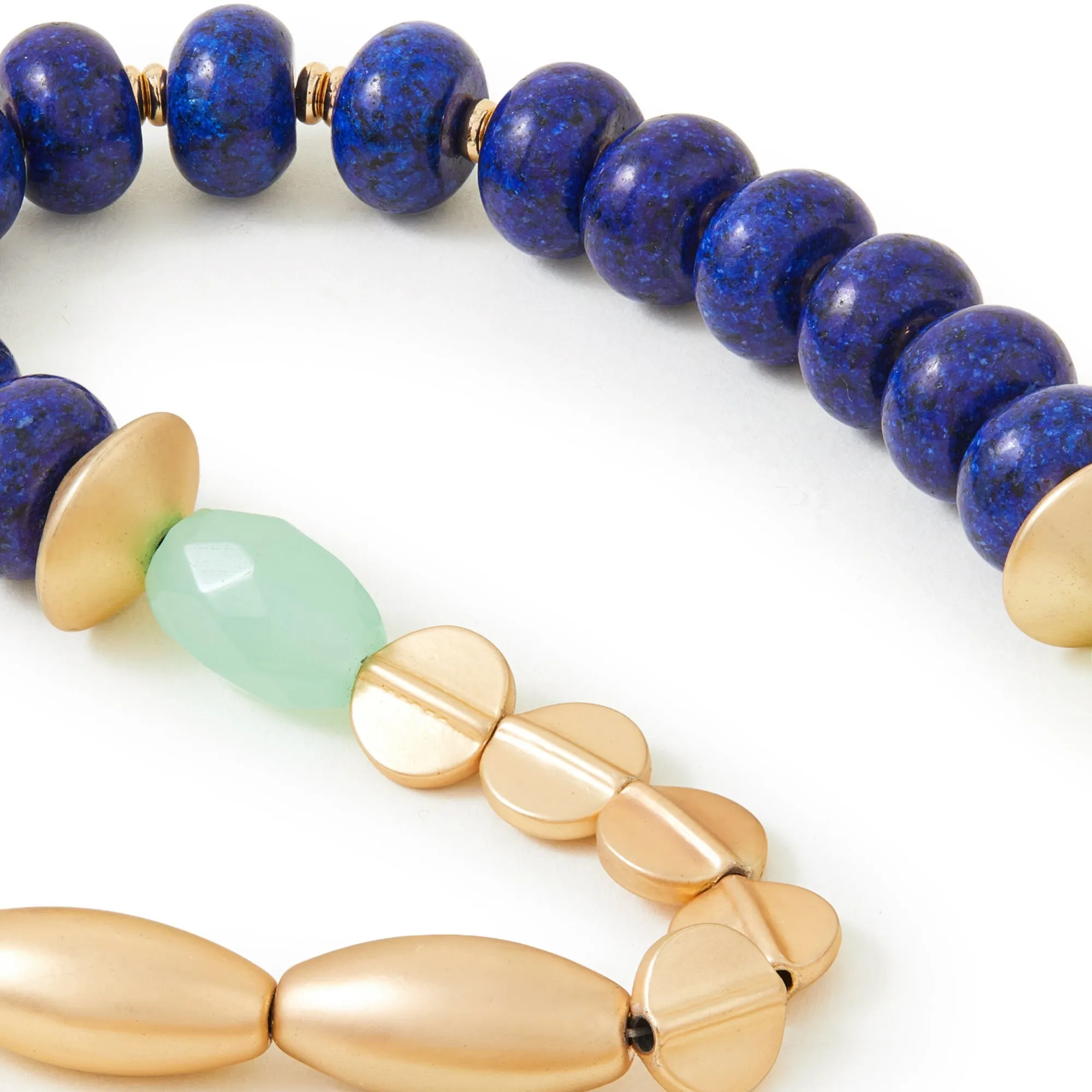 Accessorize London Women's Blue Chunky Semi-Precious Beaded Statement Necklace