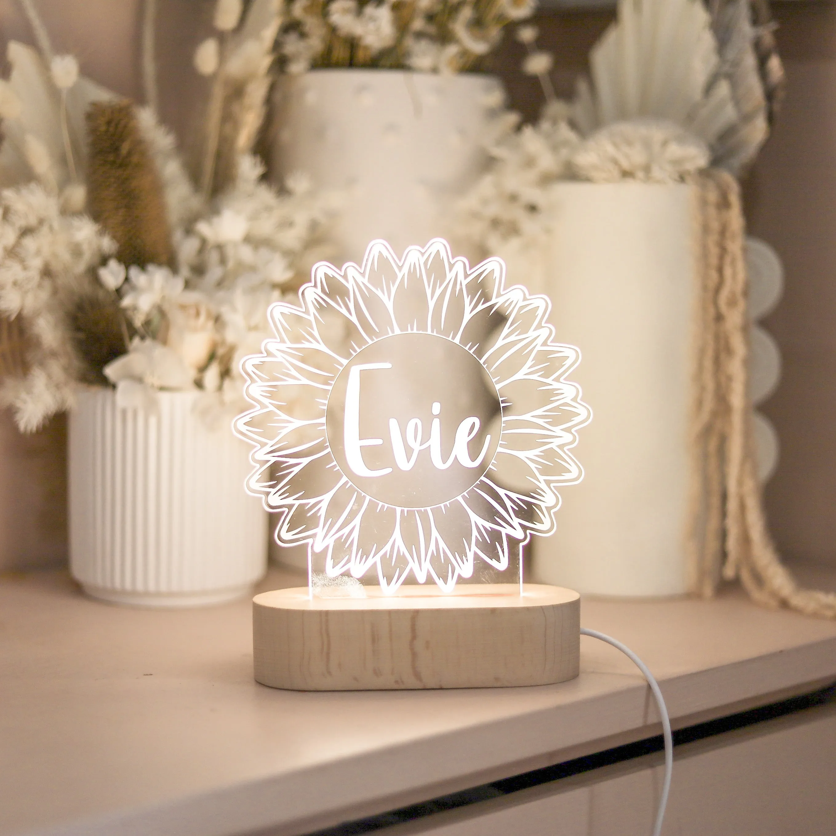 Acrylic Night Light - Sun Flower Cut Out