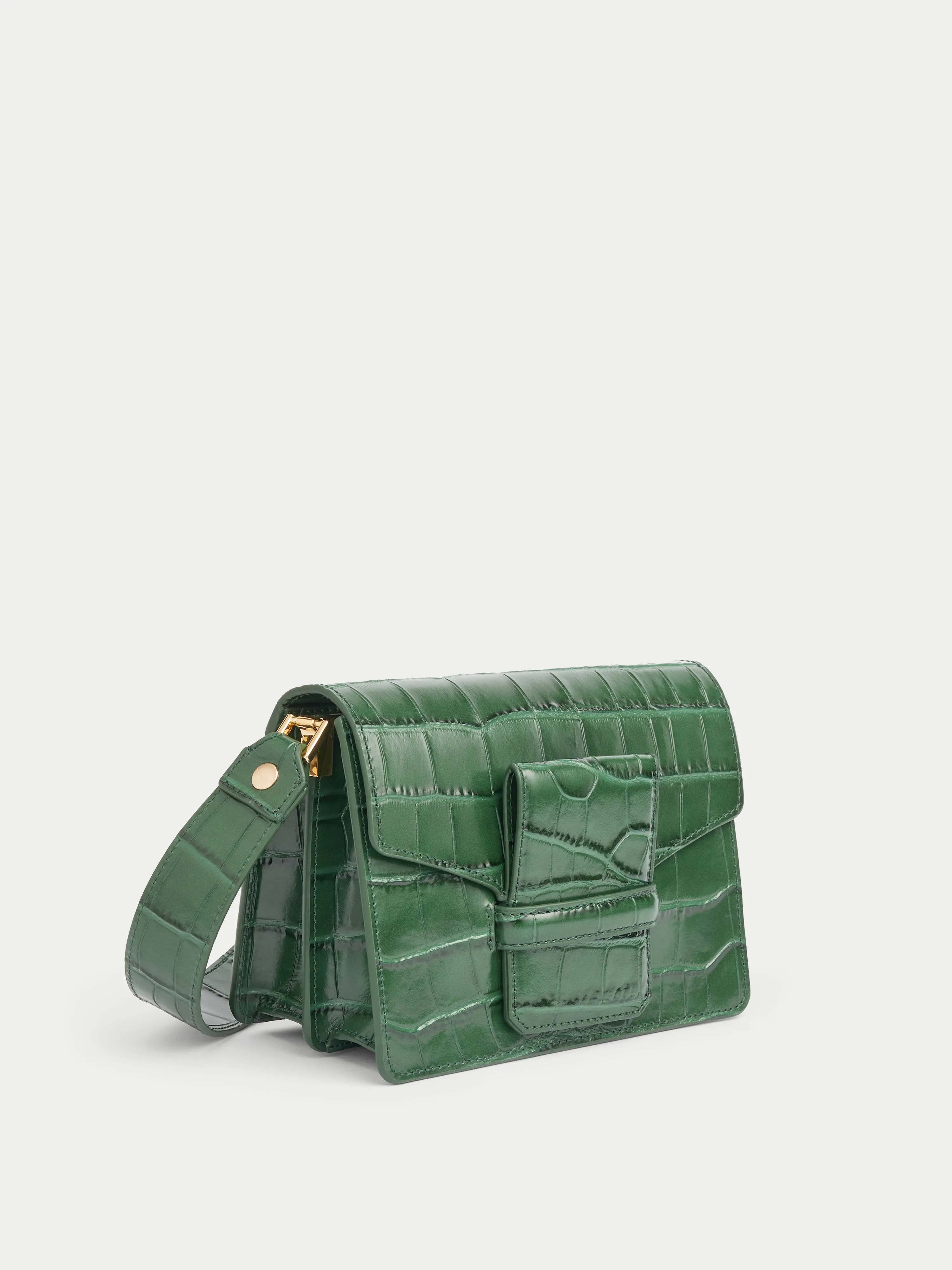 Ada Croc Crossbody Bag | Green