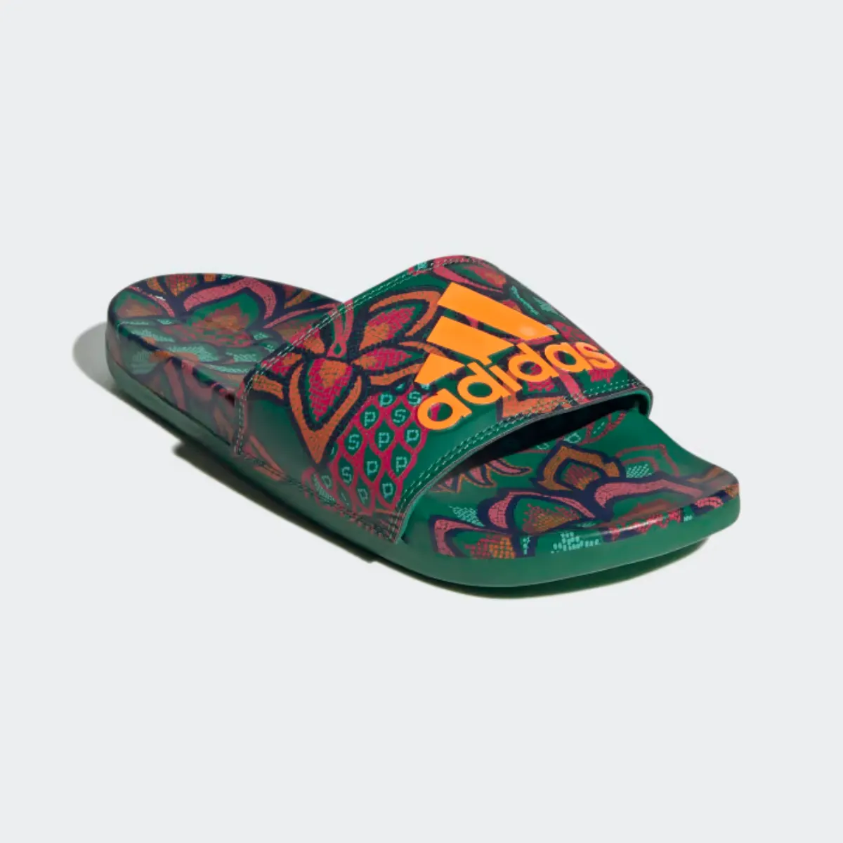 Adidas Adilette Comfort Women's Sportswear Slide -Bold Green/Signal Orange/Vivid Berry