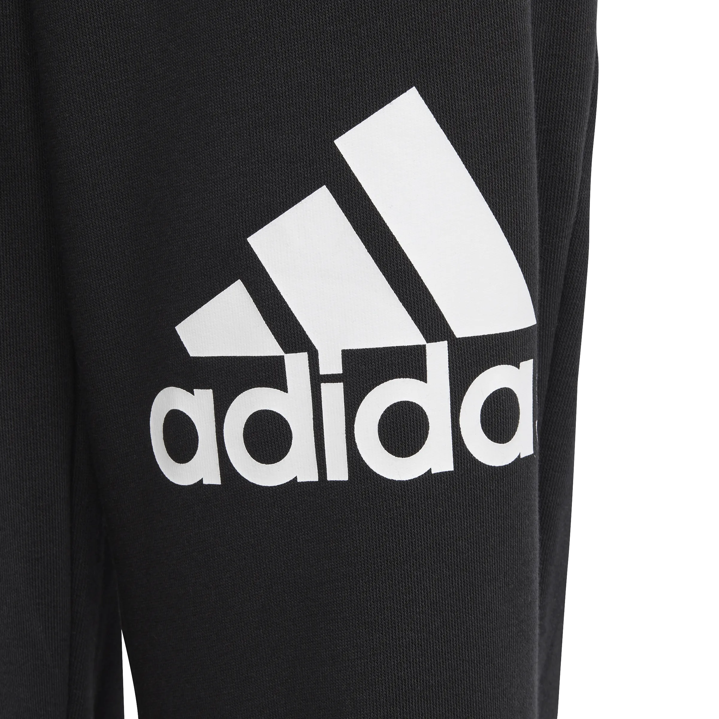 ADIDAS JUNIOR ESSENTIALS REGULAR FIT BIG LOGO COTTON BLACK TRACKPANTS