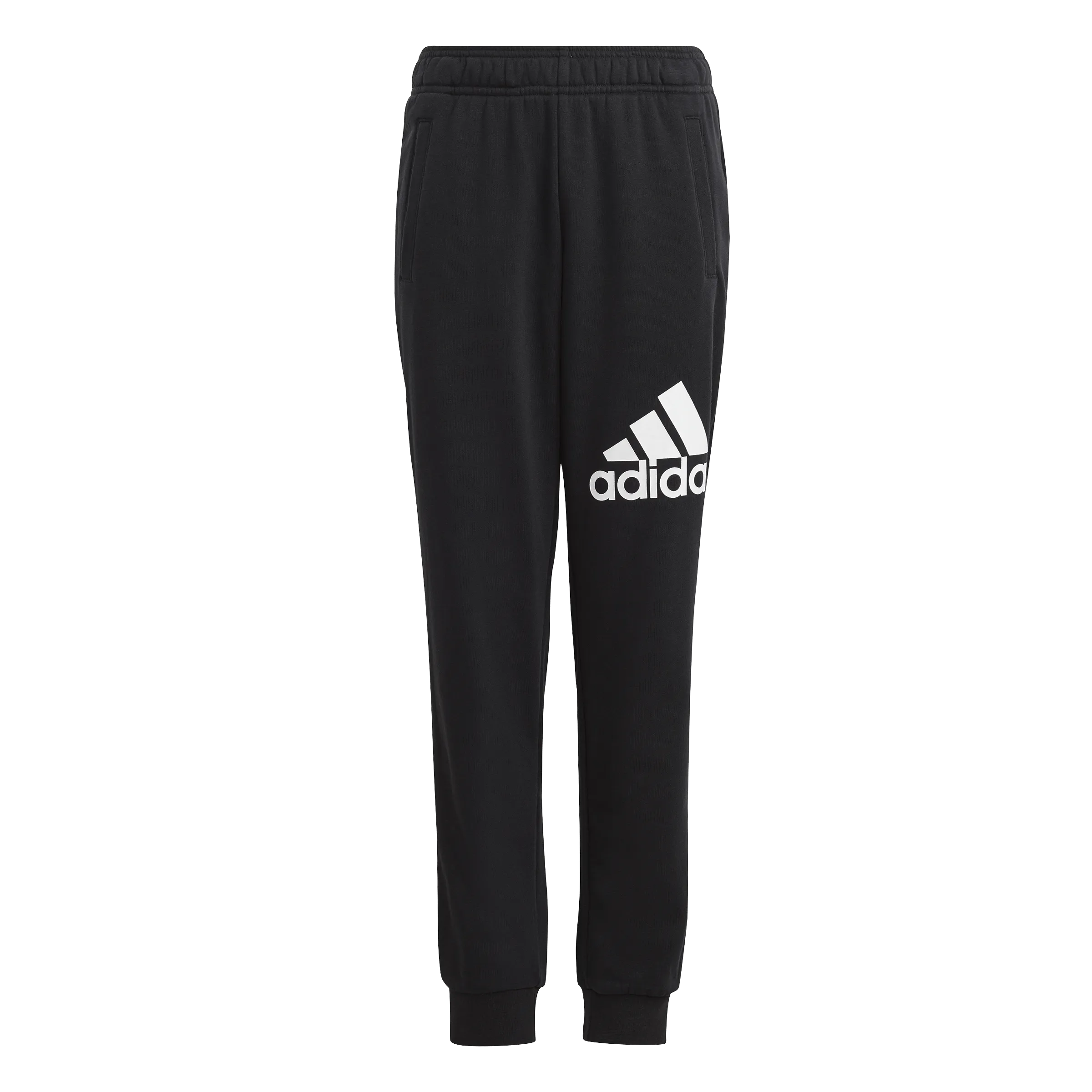 ADIDAS JUNIOR ESSENTIALS REGULAR FIT BIG LOGO COTTON BLACK TRACKPANTS