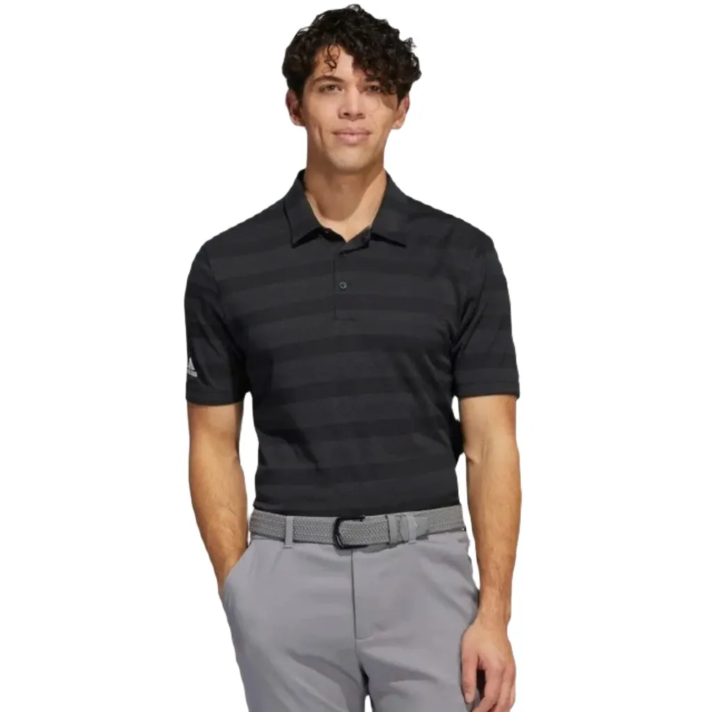 Adidas Two-Color Striped Polo Shirt - Black