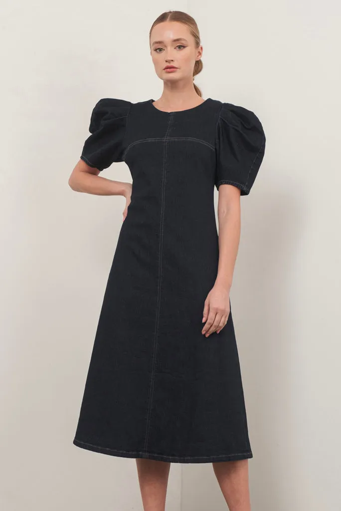 ALTER PUFF SLEEVE MIDI DRESS