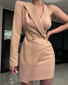 ‘AMBER’ Blazer/Bralette Dress in Nude