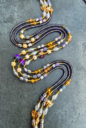 Amethyst Lux Tie On  Waist Beads