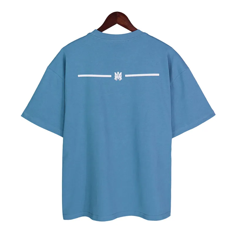 AMIRI MA Bar Club logo Tee Blue