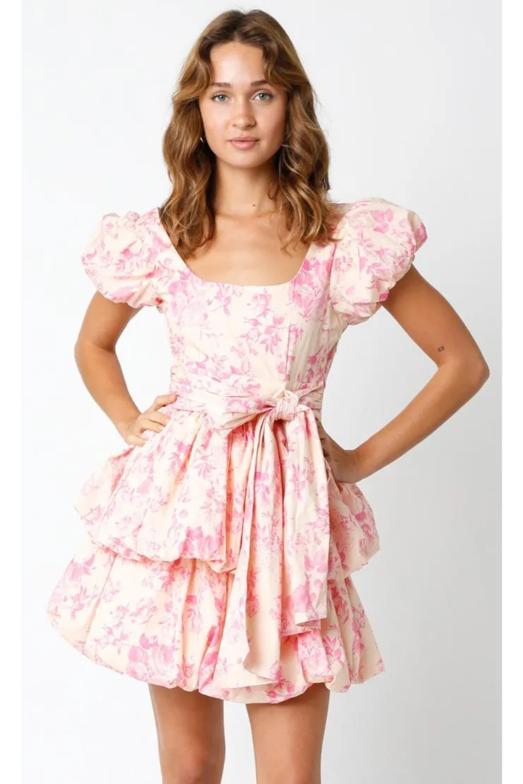 Anabelle Vintage Florals Southern Belle Layered Mini Dress