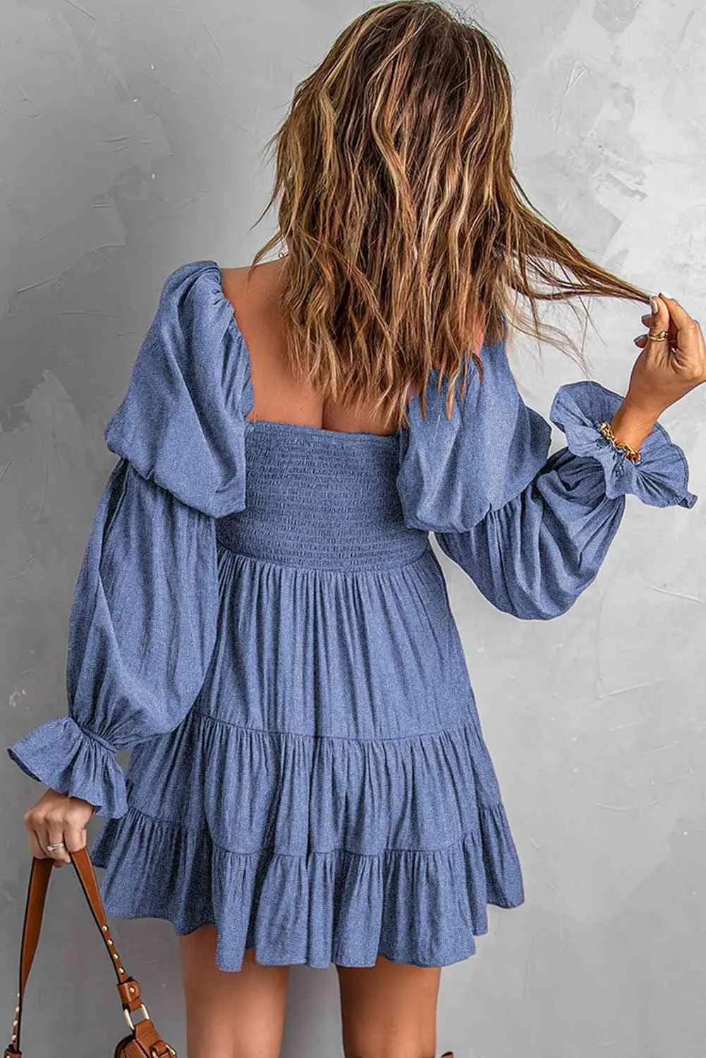 Andrea Smocked Off-Shoulder Tiered Mini Dress