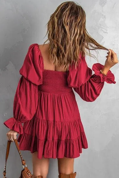 Andrea Smocked Off-Shoulder Tiered Mini Dress