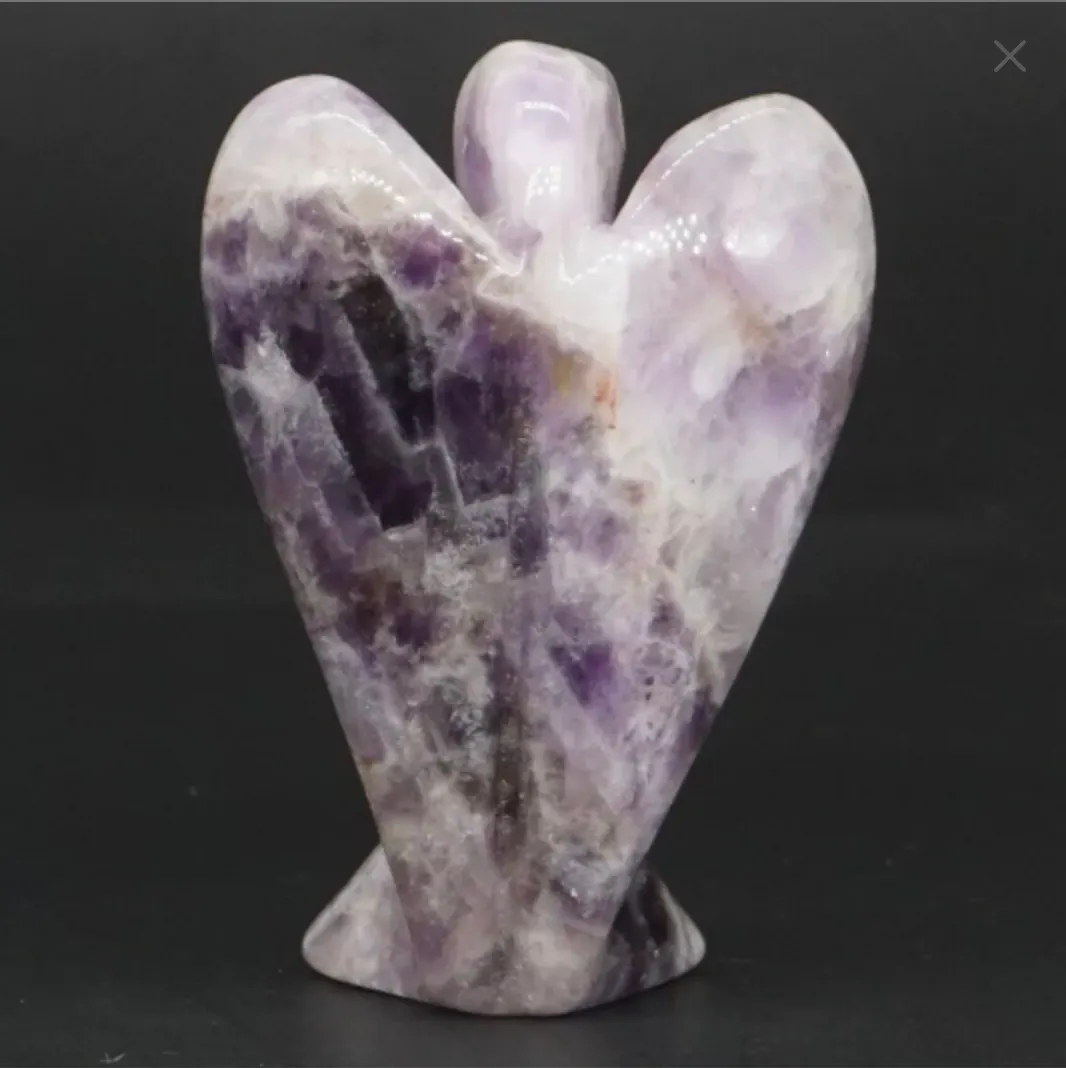 Angel Statue carved Amethyst Crystal Figurine