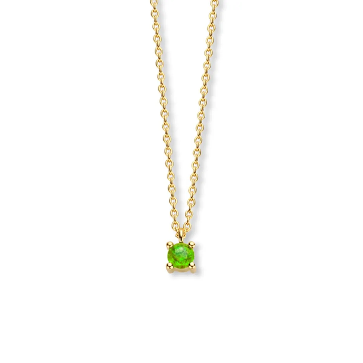 August Birthstone Necklace 14K Yellow Gold