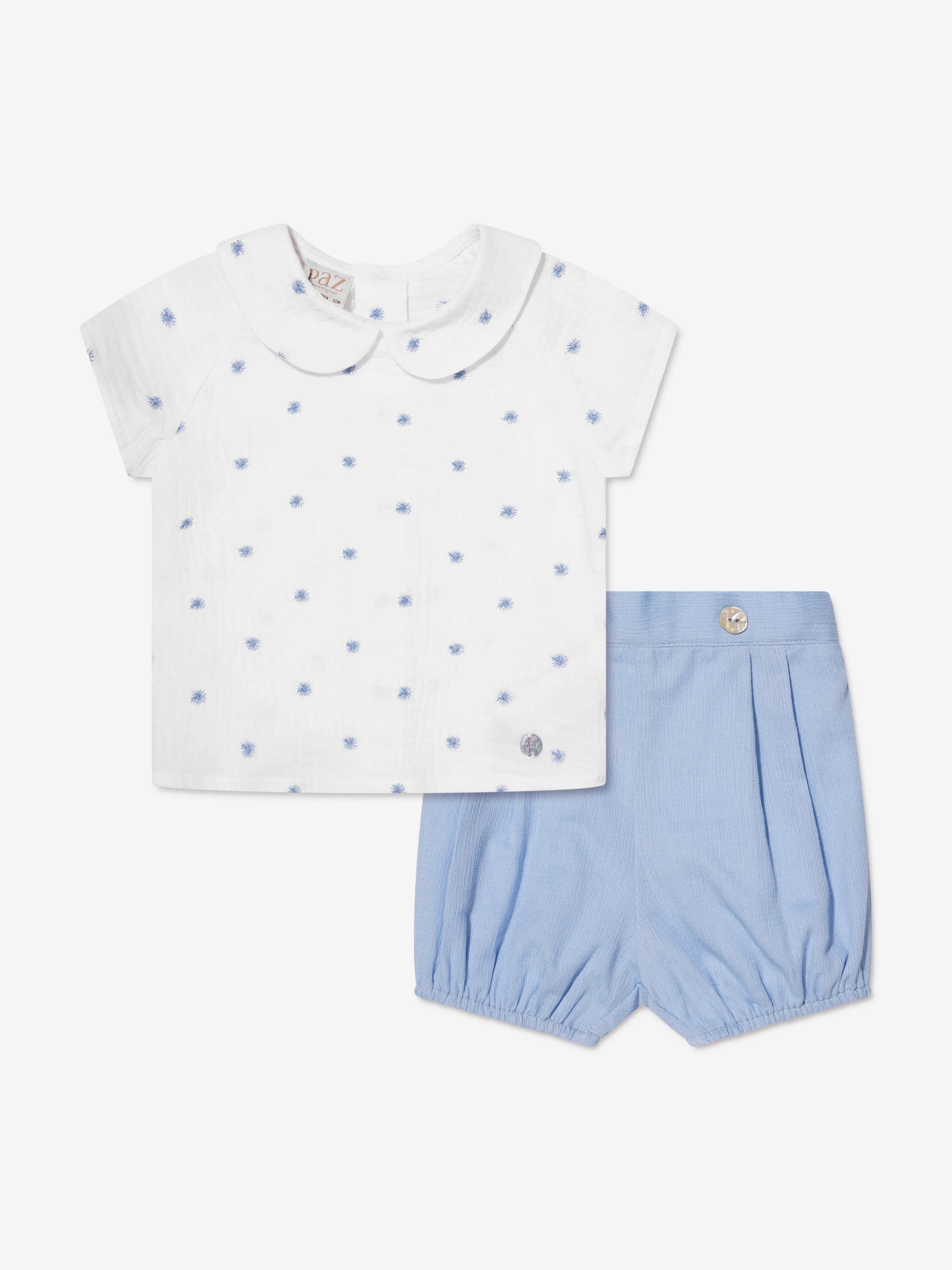 Baby Boys Blouse And Shorts Set in Blue