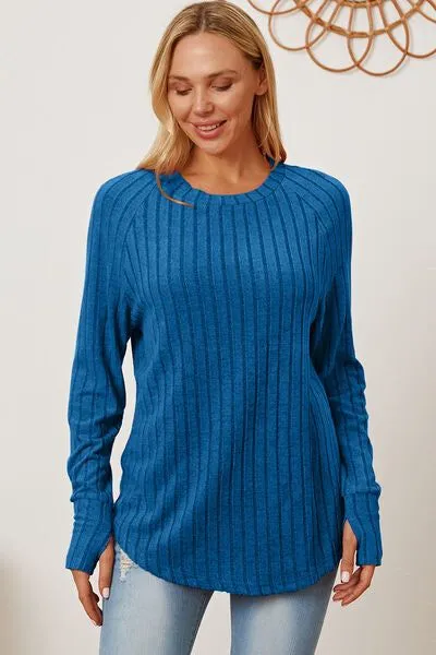 Basic Bae Ribbed Thumbhole Sleeve T-Shirt