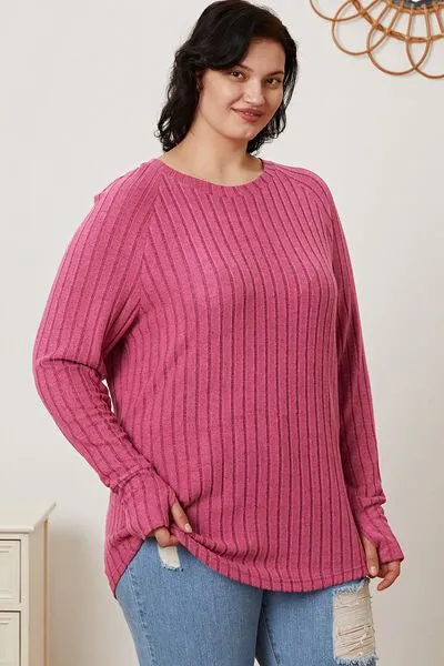 Basic Bae Ribbed Thumbhole Sleeve T-Shirt