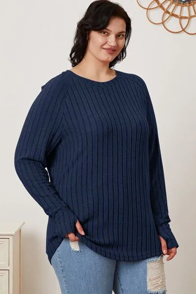 Basic Bae Ribbed Thumbhole Sleeve T-Shirt