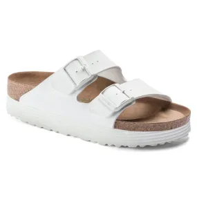 Birkenstock Women's Arizona Platform Vegan Birko-Flor (White - Narrow Fit)