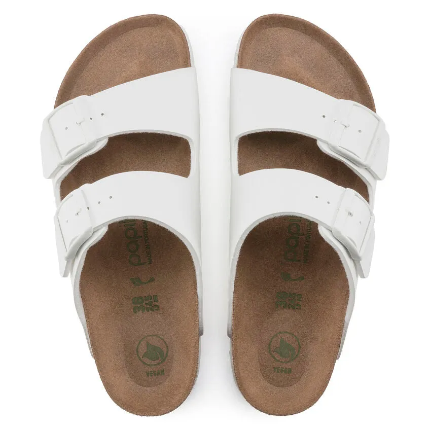 Birkenstock Women's Arizona Platform Vegan Birko-Flor (White - Narrow Fit)