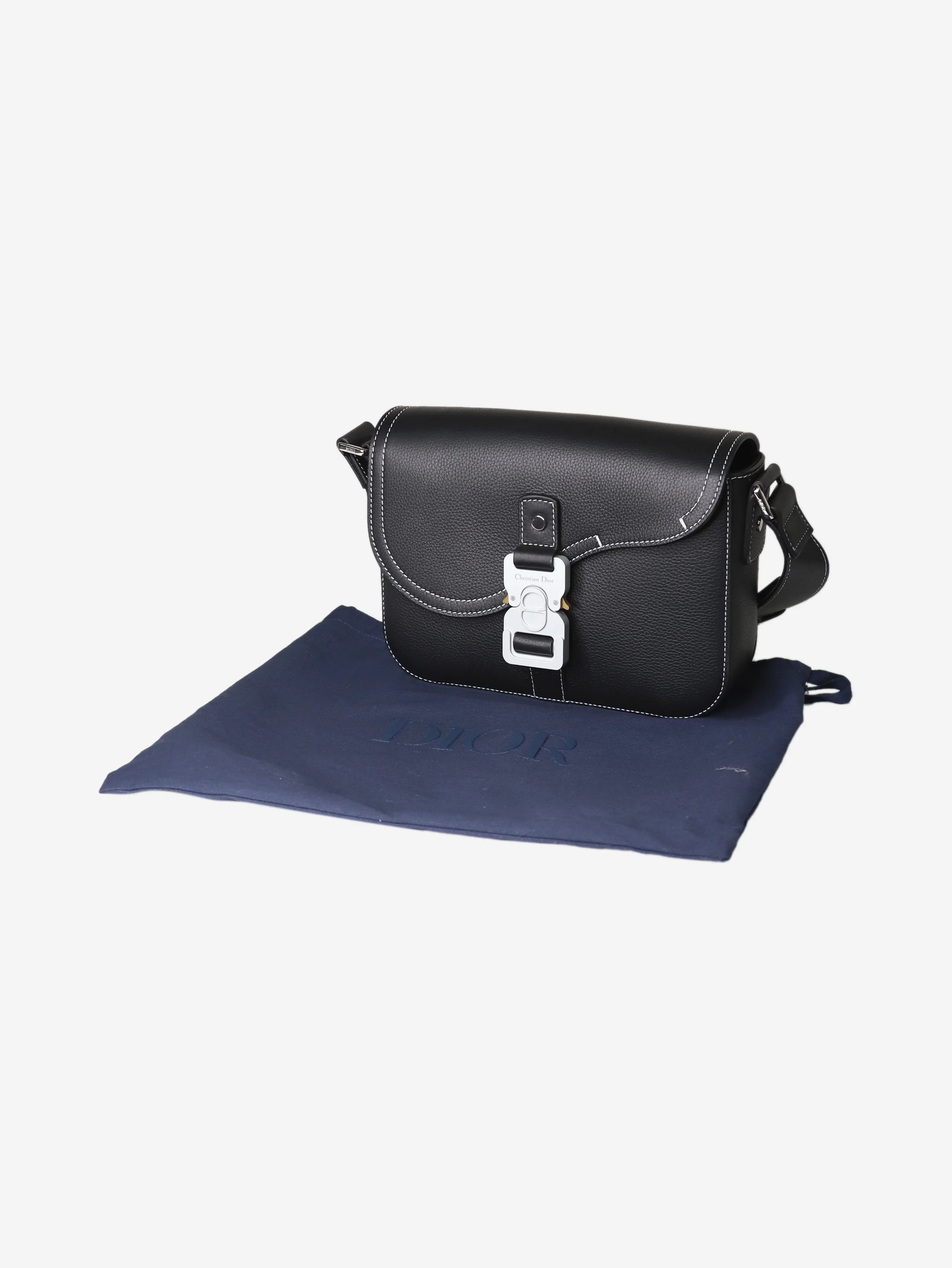 Black 2023 Small Saddle Messenger Bag with Flap