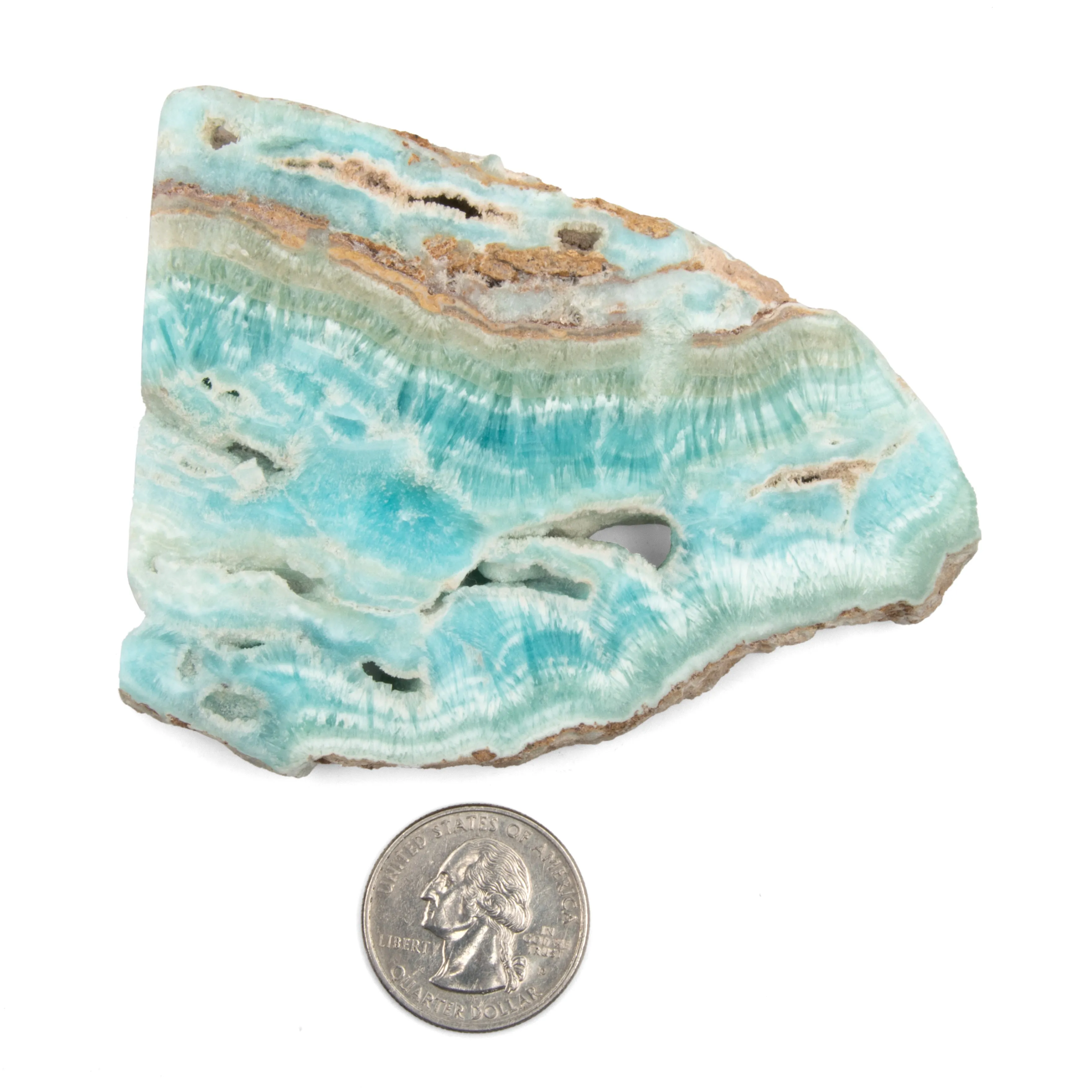 Blue Aragonite, Polished Slate