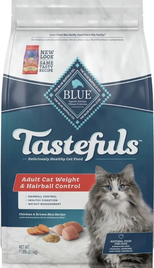 Blue Buffalo Hairball & Weight Control Natural Chicken & Brown Rice Adult Dry Cat Food