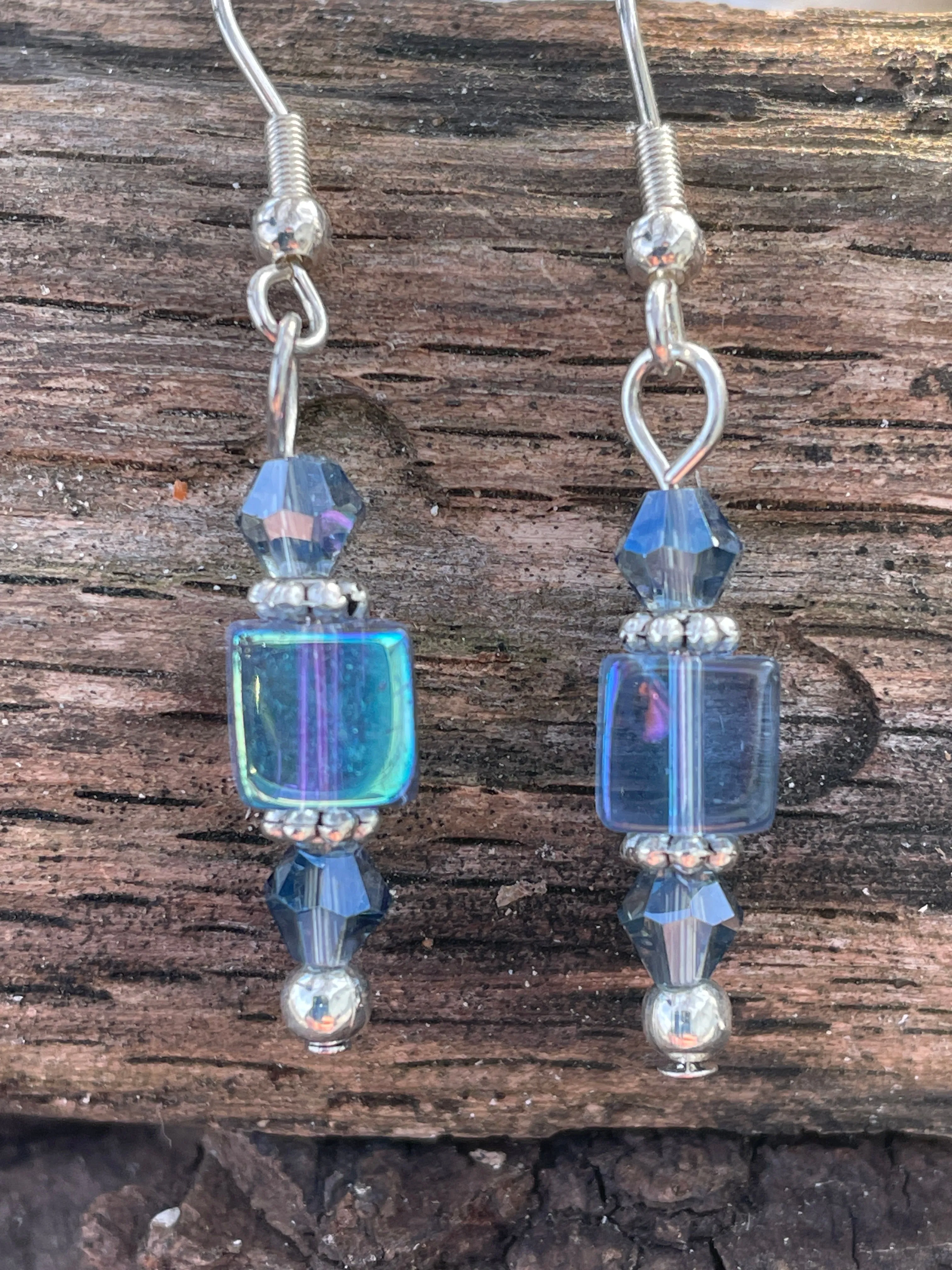 Blue Cube Earrings