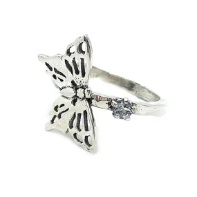 Blue Topaz Butterfly Boho Ring