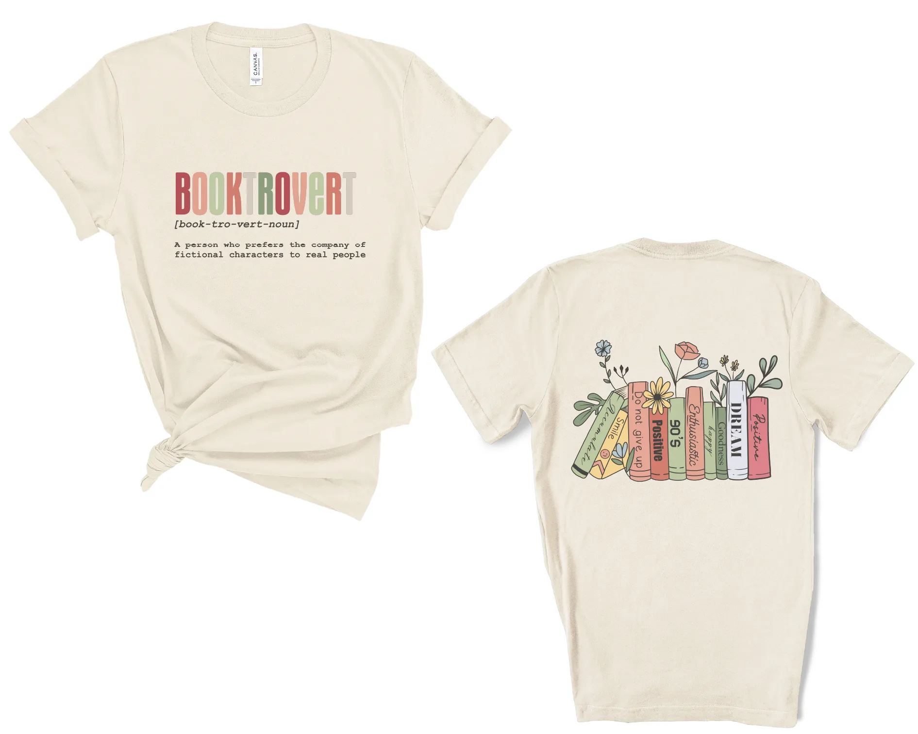 Bright Booktrovert Bella Canvas Tees