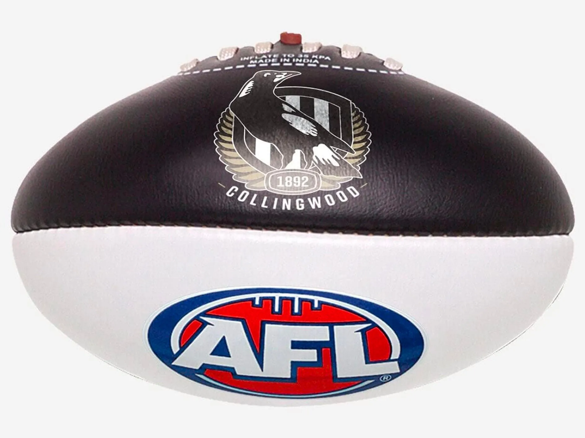 Burley PVC AFL Collingwood Magpies Footy Ball 20cm <br> 9BA102G004