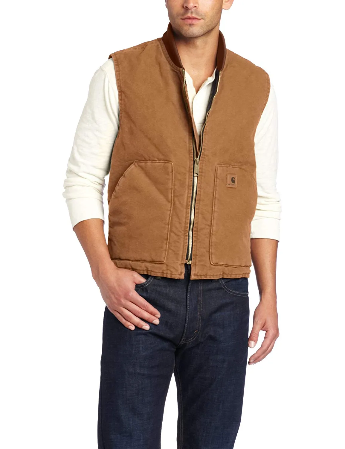 Carhartt Men's Sandstone Vest Arctic Quilt Lined Carhartt Brown