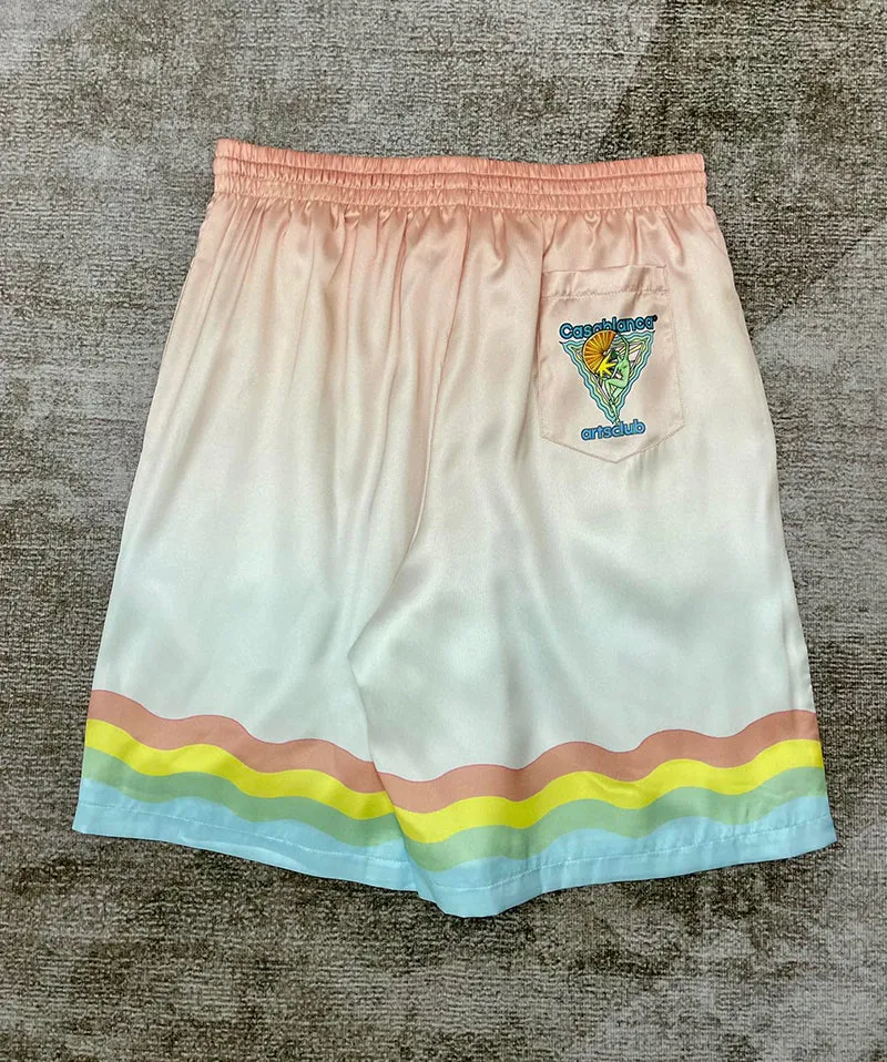 Casablanca Silk Shorts With Drawstrings 'Arts Club'