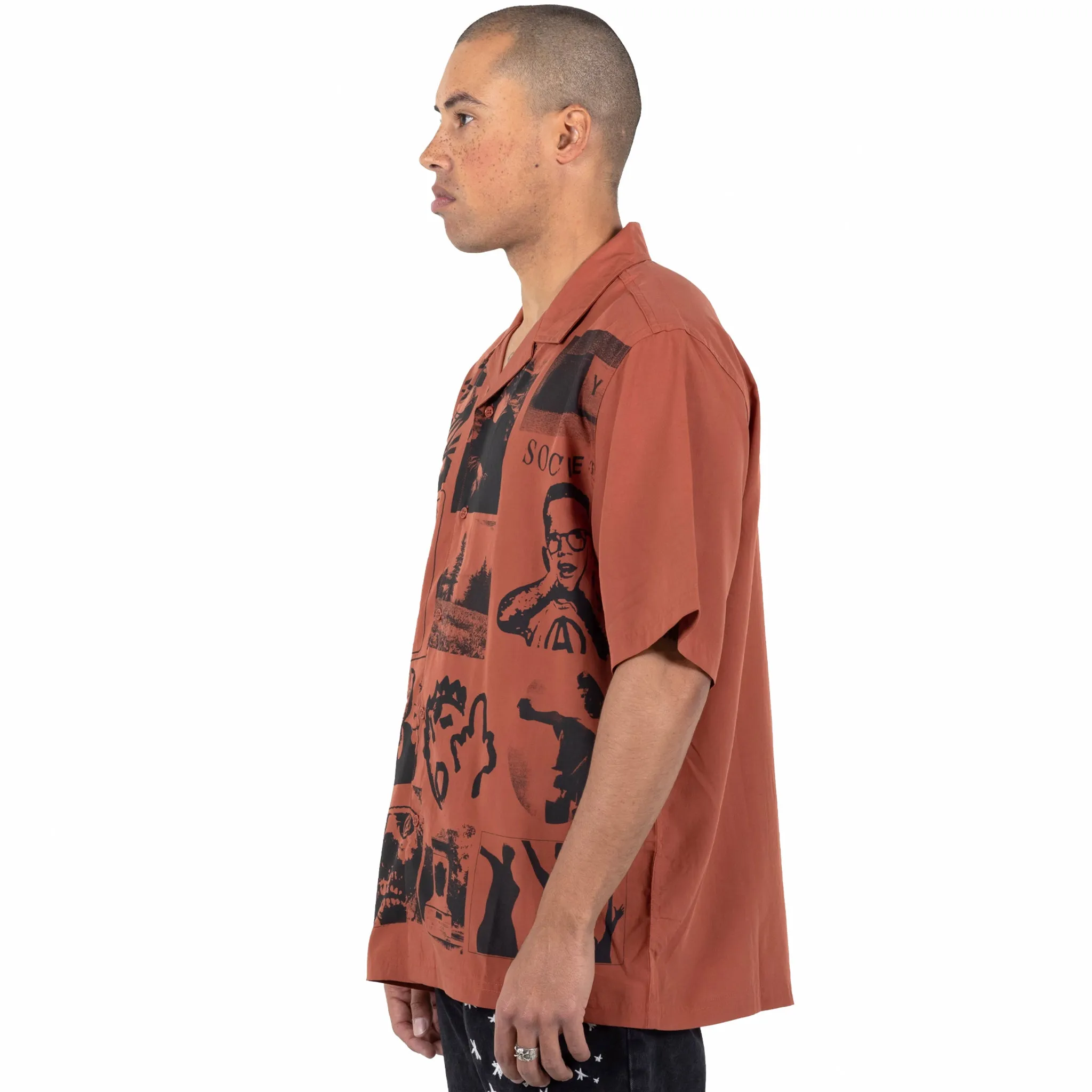 CHOICES CAMP COLLAR SHIRT (Brick)