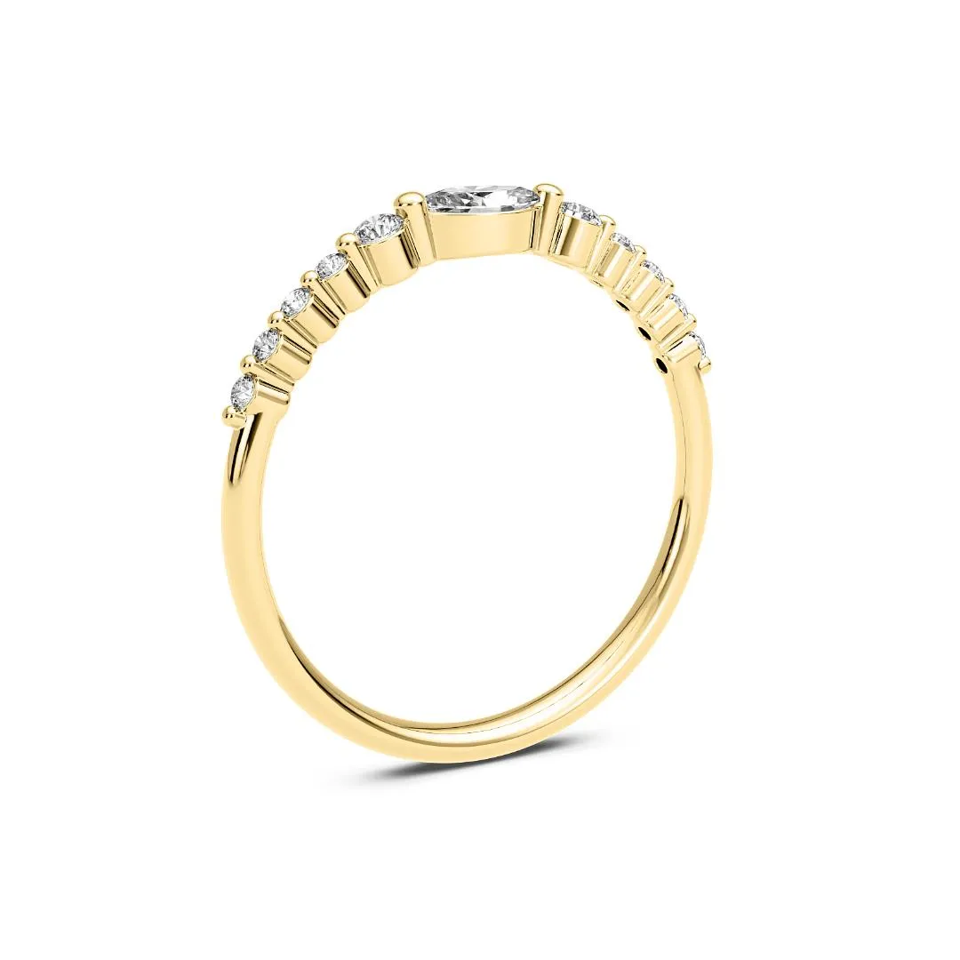 Chorost & Co. Private Collection 14K Yellow Gold 0.30ct Diamond Marquise Stackable Band