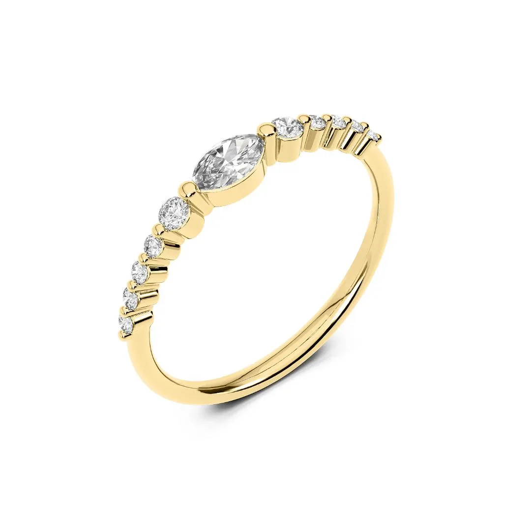 Chorost & Co. Private Collection 14K Yellow Gold 0.30ct Diamond Marquise Stackable Band