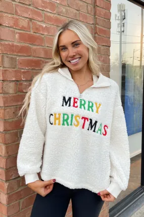 Christmas Sherpa Quarter Zip Pullover