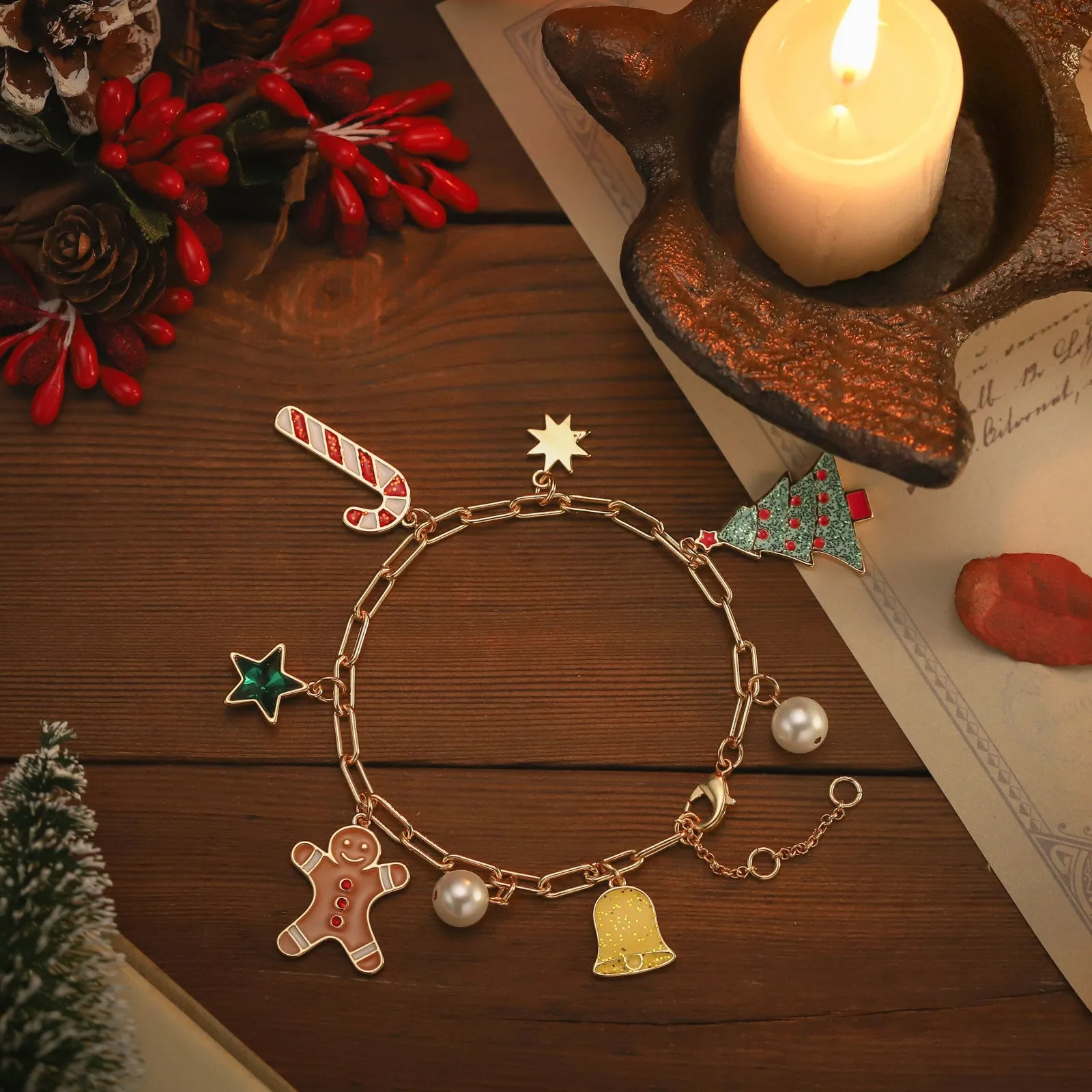 Christmas Tree Gingerbread Man Bracelet