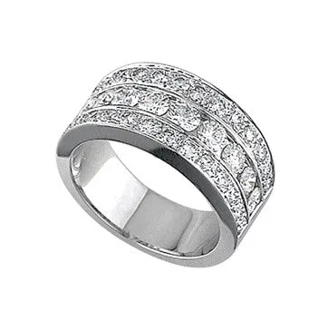 Coast Diamond 18K White Gold Triple Row Diamond Band