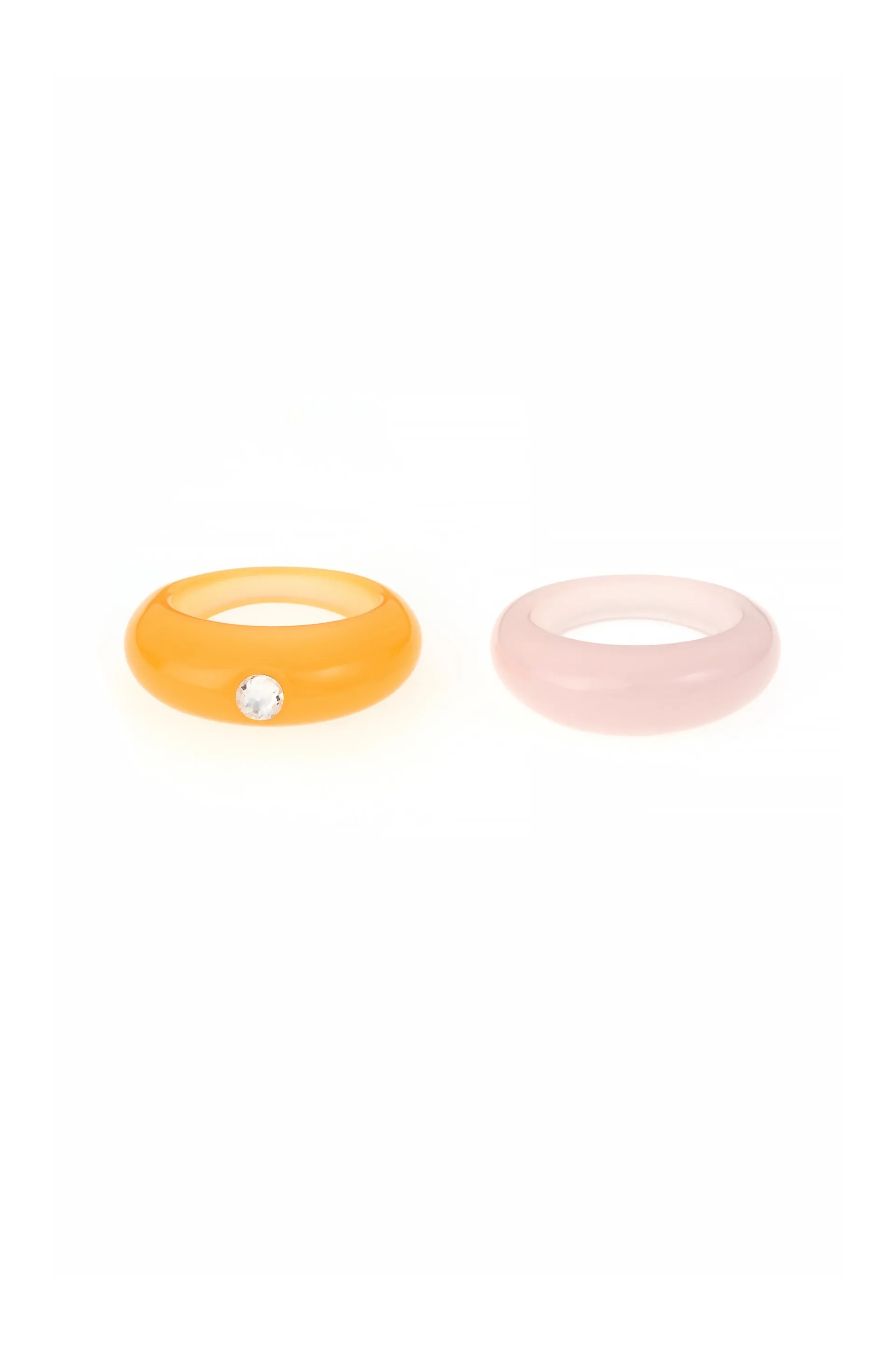 Creamsicle and Puff Pink Resin Ring Set