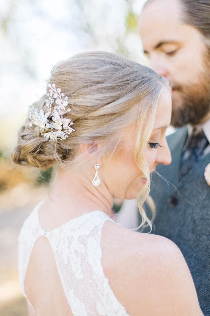 Crystal Beads and Leaves Wedding Hair Comb